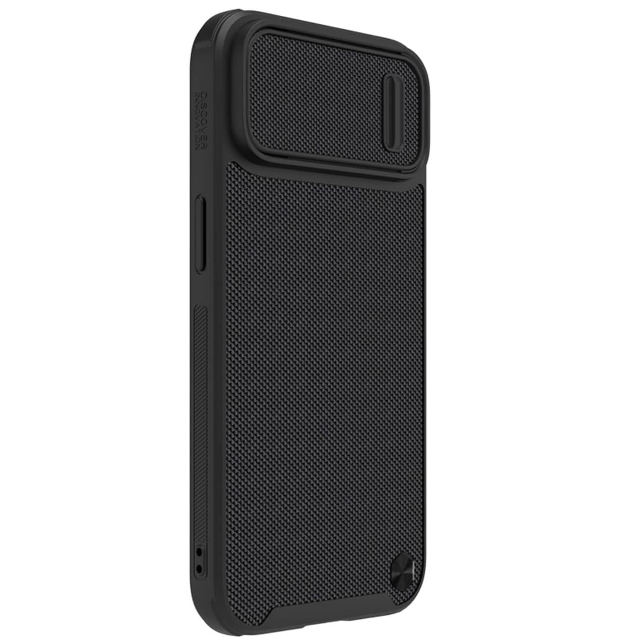 Nillkin Textured S Case iPhone 14 Plus pansarskydd med kameraskydd, svart