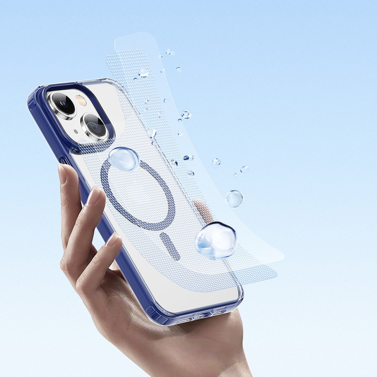 Dux Ducis Clin2 fodral för iPhone 14 Plus magnetiskt MagSafe-skydd blå