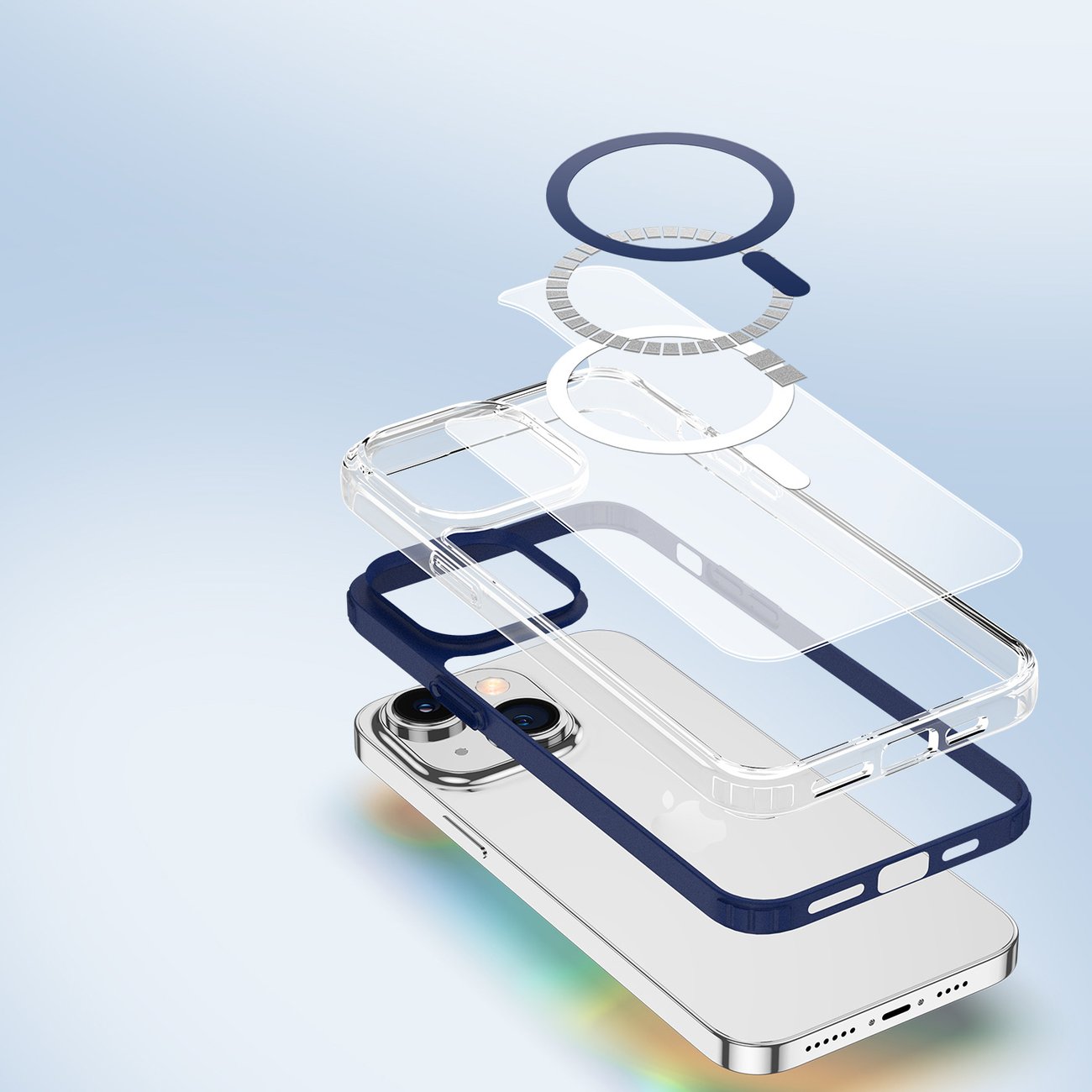 Dux Ducis Clin2 fodral för iPhone 14 Plus magnetiskt MagSafe-skydd blå