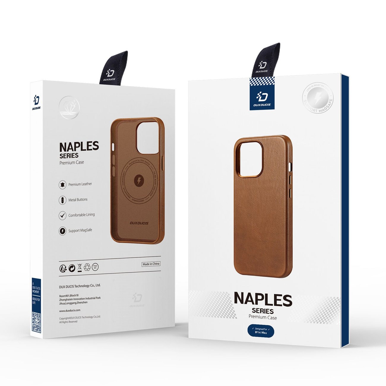 Dux Ducis Naples iPhone 14 Plus Magnetiskt läderfodral MagSafe Brun