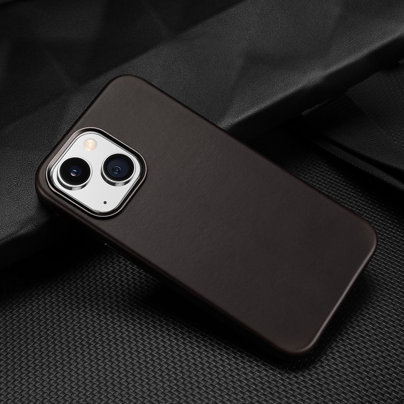 Dux Ducis Naples-fodral för iPhone 14 Plus Läderfodral (MagSafe-kompatibel) Mörkbrun
