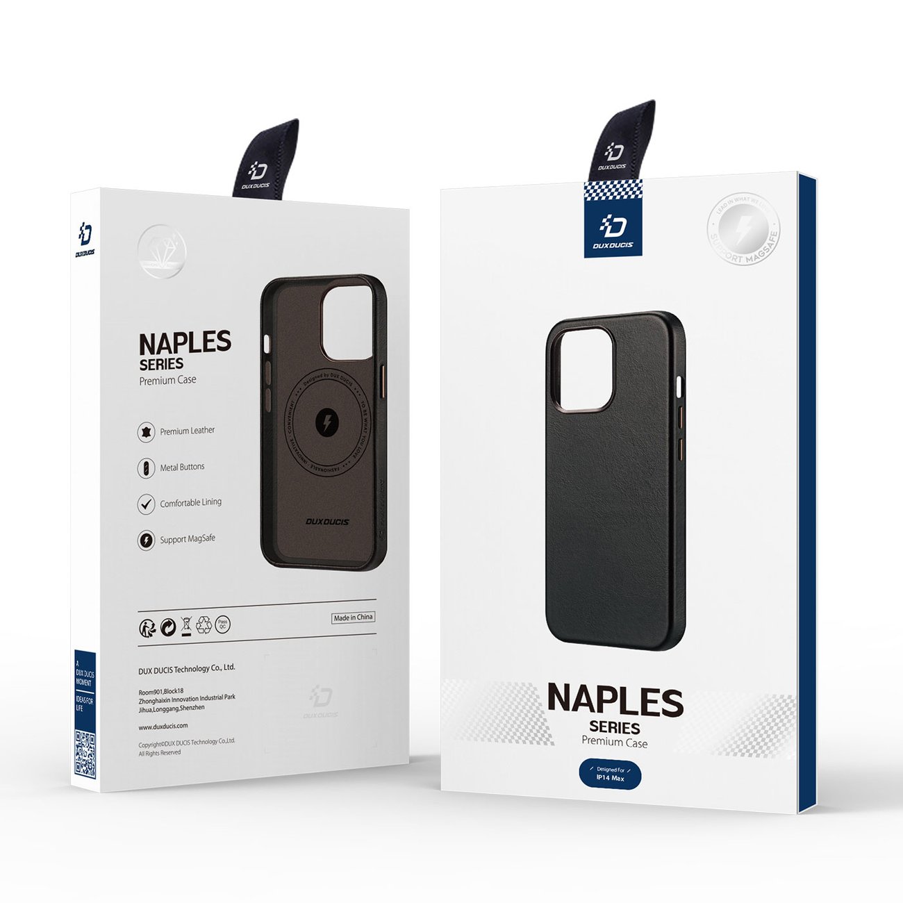 Dux Ducis Naples-fodral för iPhone 14 Plus Läderfodral (MagSafe-kompatibel) Mörkbrun