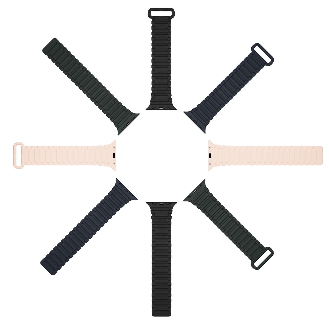 Dux Ducis Armor Apple Watch SE Armband, 9-1 (41/40/38 mm), Silikon Magnetiskt, Svart/Orange