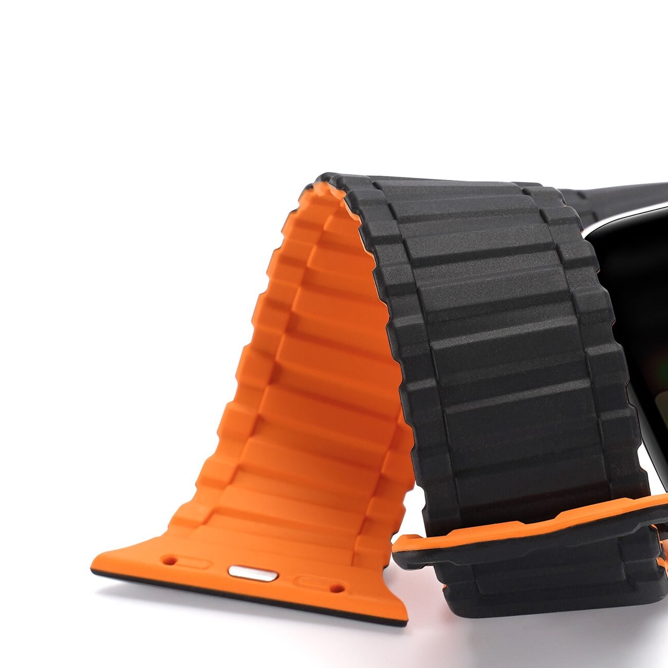 Dux Ducis Armor Apple Watch SE Armband, 9-1 (41/40/38 mm), Silikon Magnetiskt, Svart/Orange