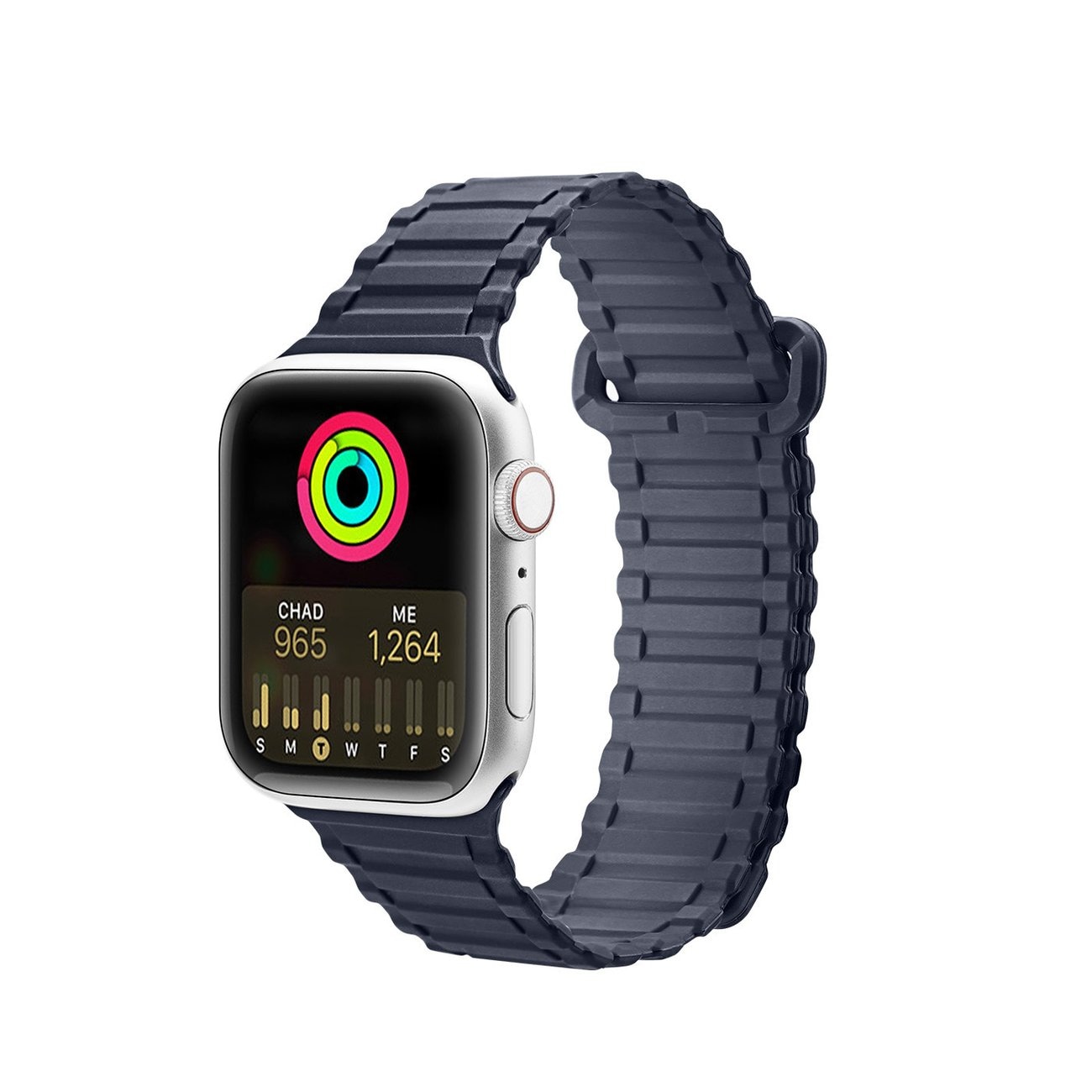 Dux Ducis Armor Apple Watch SE Armband, 9-1 (41, 40, 38 mm), Silikon Magnetband, Blå
