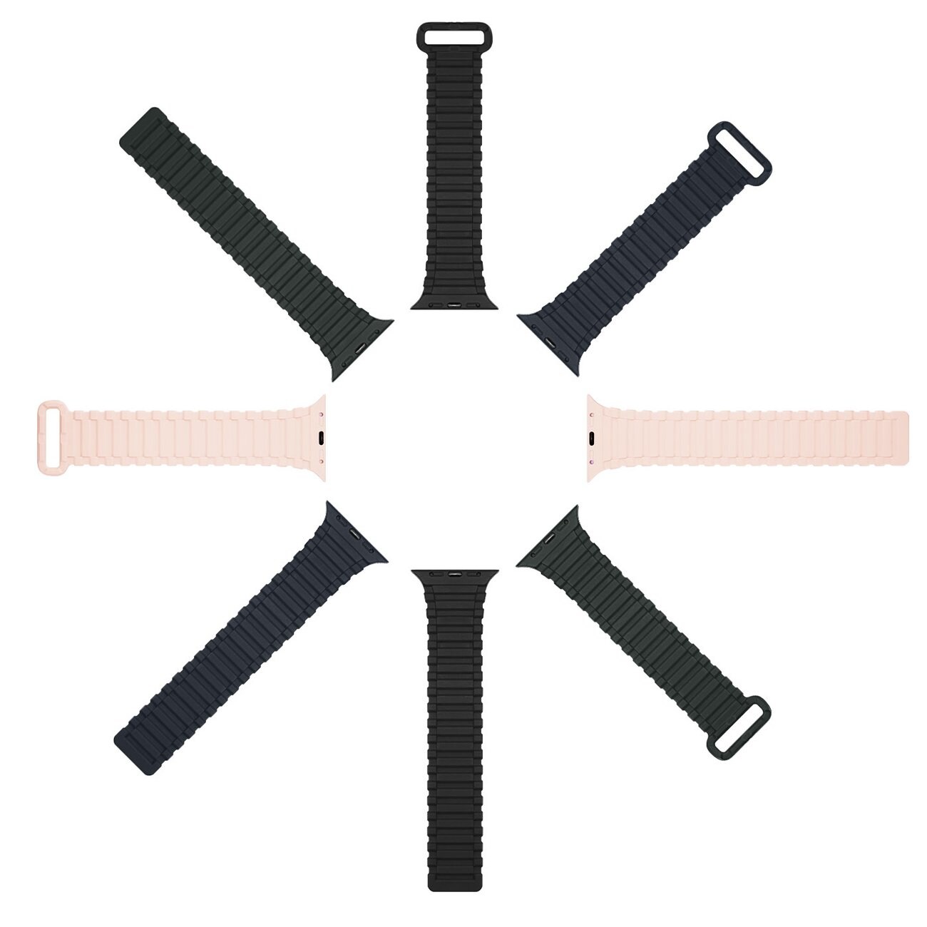 Dux Ducis Armor Apple Watch SE Armband, 9-1 (41, 40, 38 mm), Silikon Magnetband, Blå