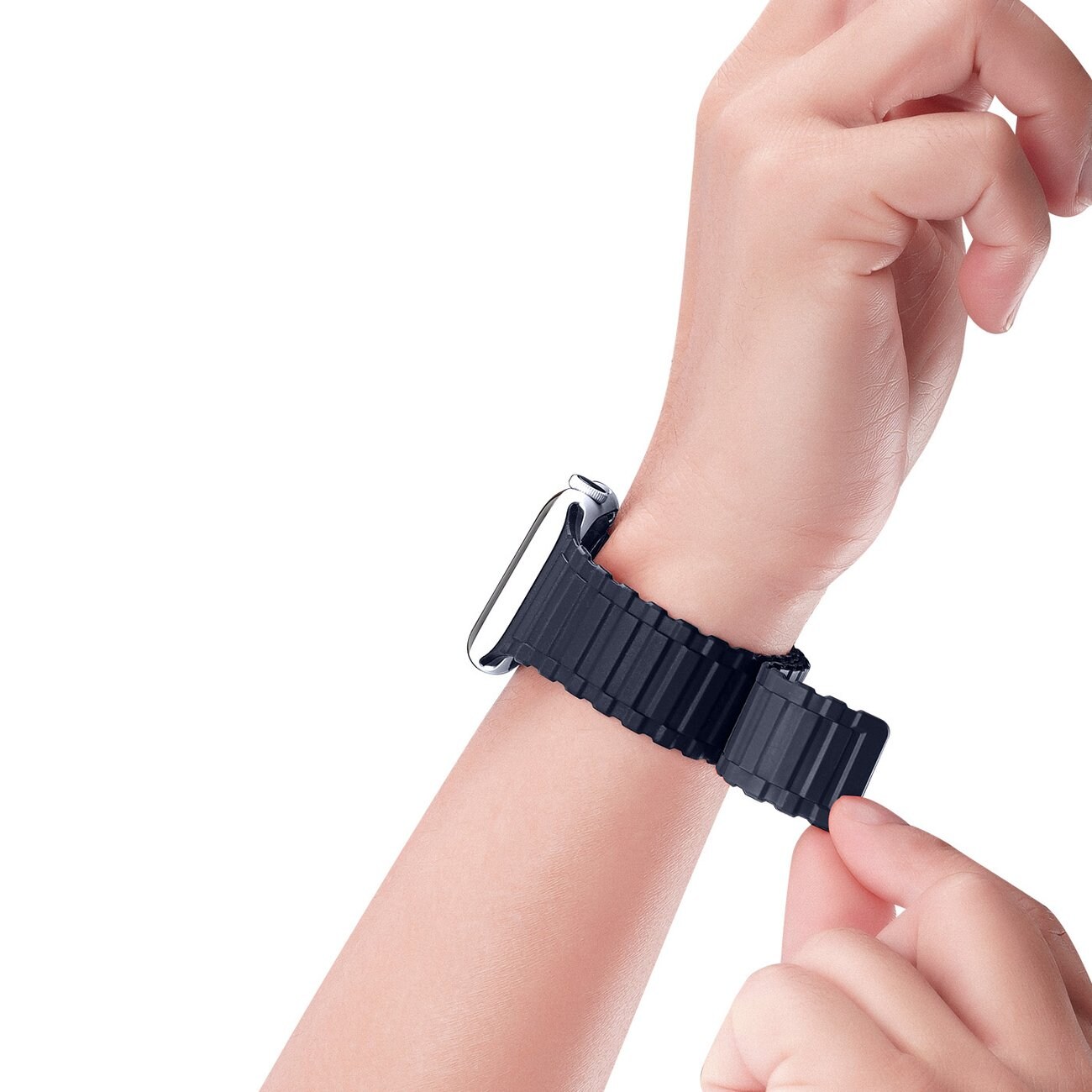 Dux Ducis Armor Apple Watch SE Armband, 9-1 (41, 40, 38 mm), Silikon Magnetband, Blå