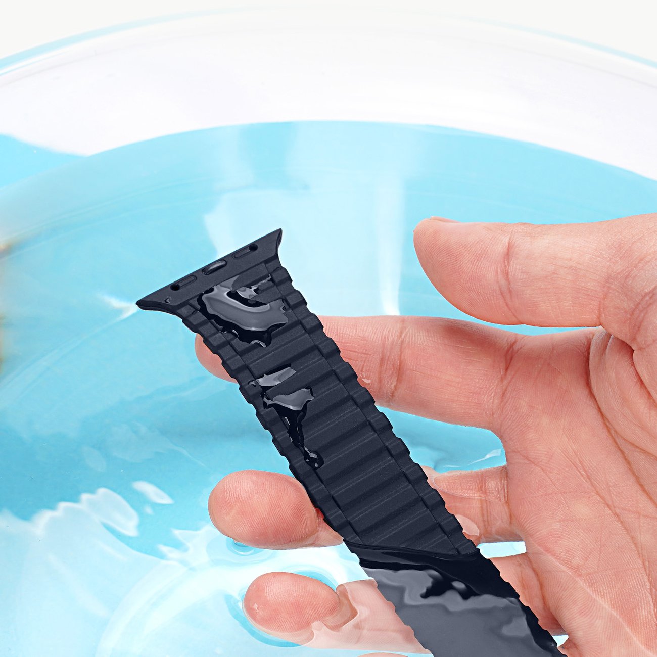 Dux Ducis Armor Apple Watch SE Armband, 9-1 (41, 40, 38 mm), Silikon Magnetband, Blå