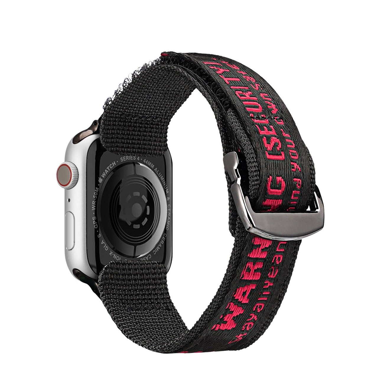 Dux Ducis Armband (utomhus) för Apple Watch Ultra, SE, 9-1 (49-42 mm) Nylon Svart och Röd