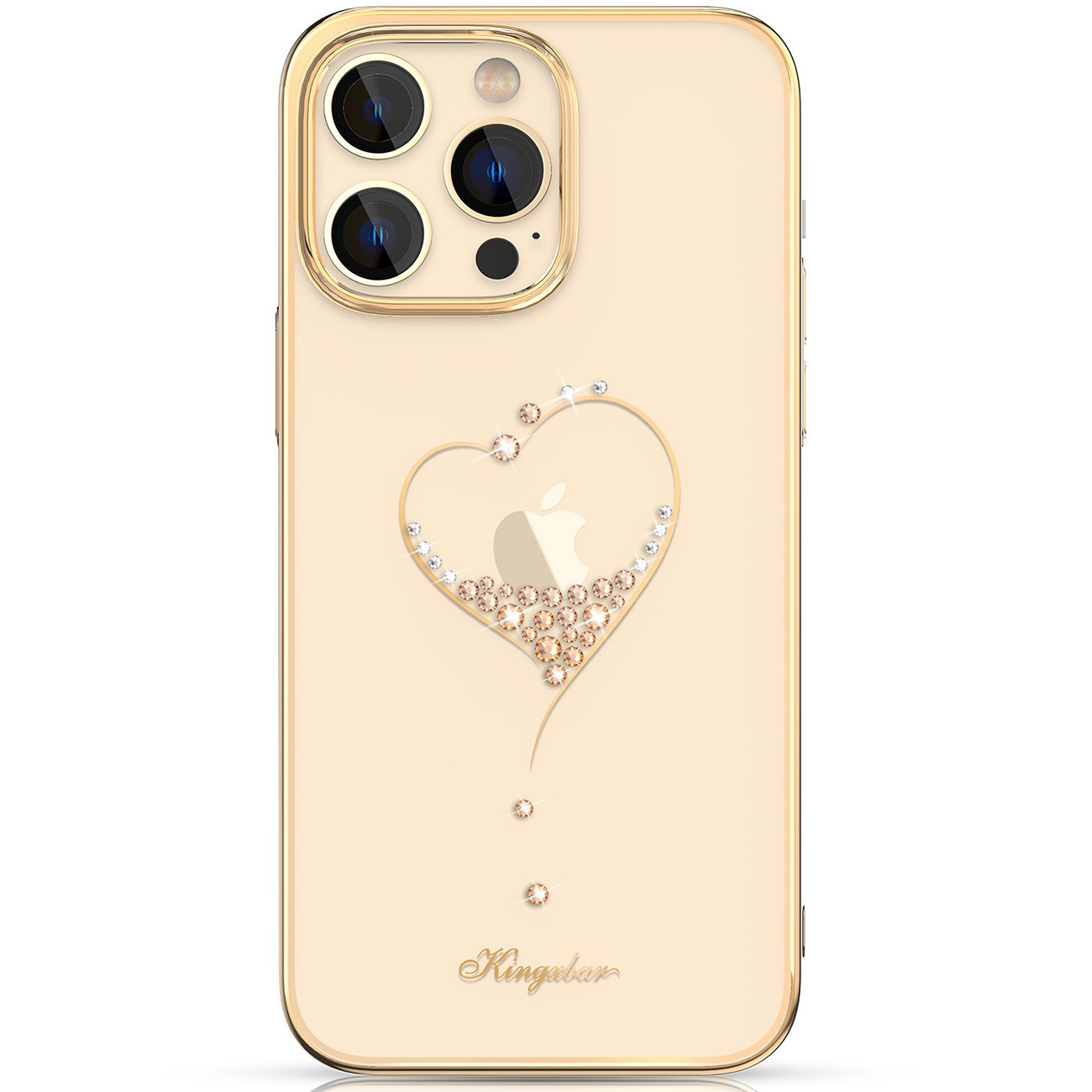Silikonfodral med Swarovski-kristaller Kingxbar Wish Series för iPhone 14 Plus - guld