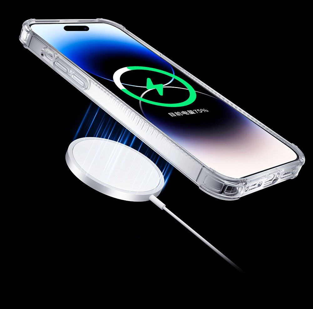 Kingxbar PQY Go Out Series magnetiskt fodral för iPhone 14 Plus MagSafe silver