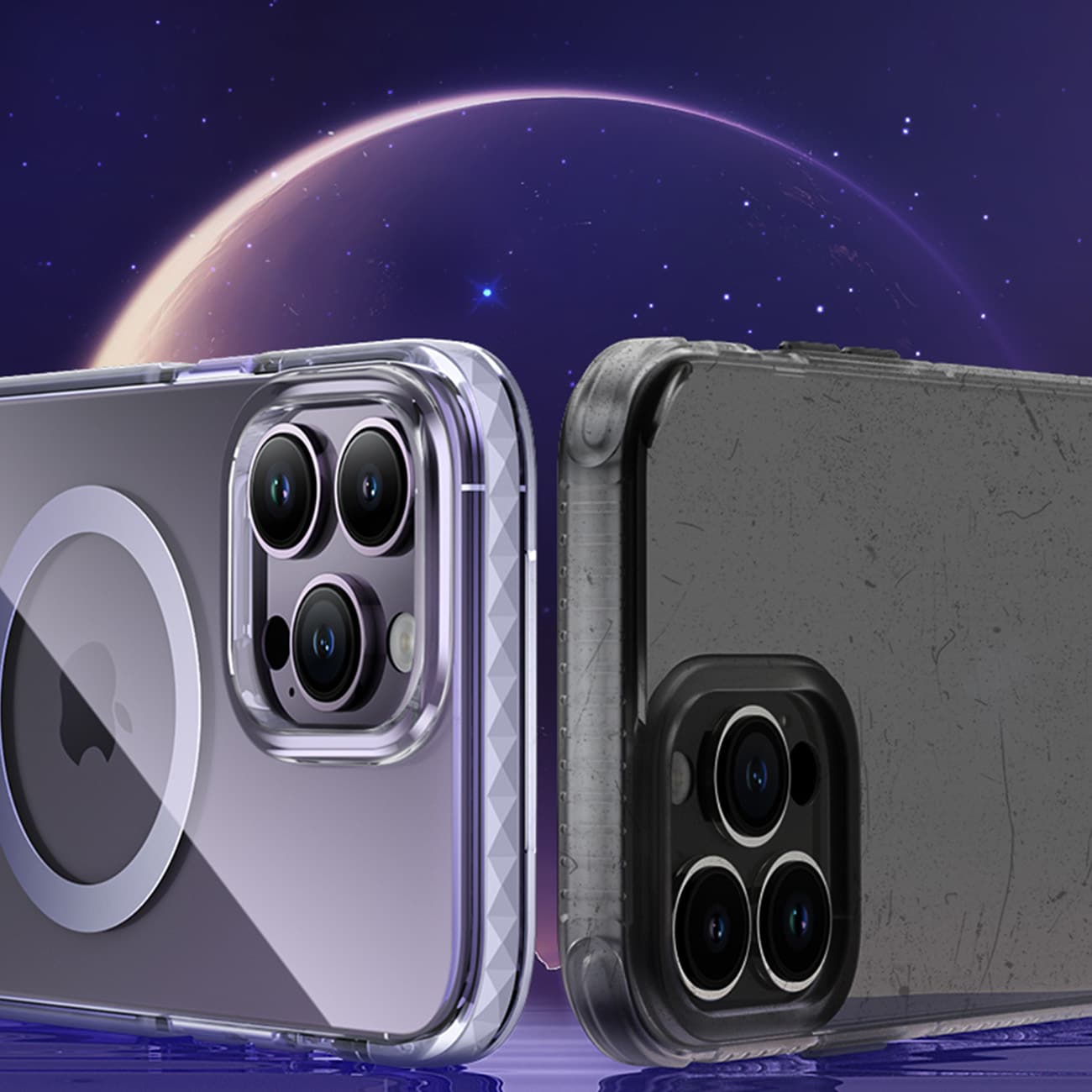 Kingxbar PQY Ice Crystal Series magnetiskt fodral för iPhone 14 Plus MagSafe silver