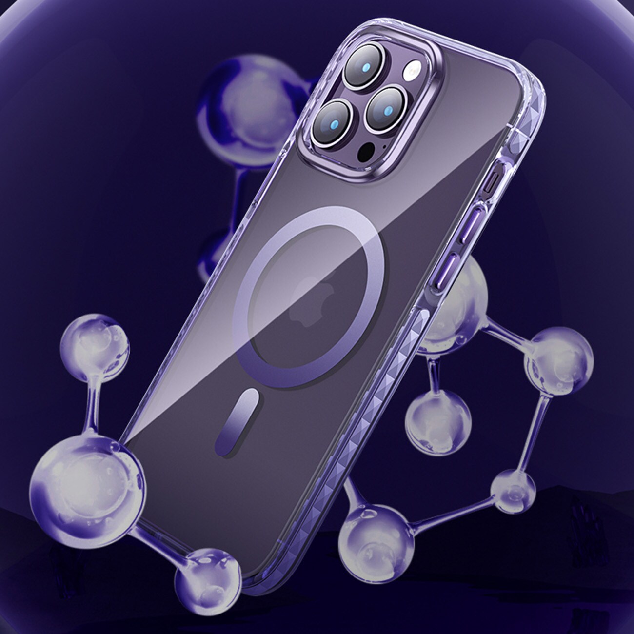 Kingxbar PQY Ice Crystal Series magnetiskt fodral för iPhone 14 Plus MagSafe silver