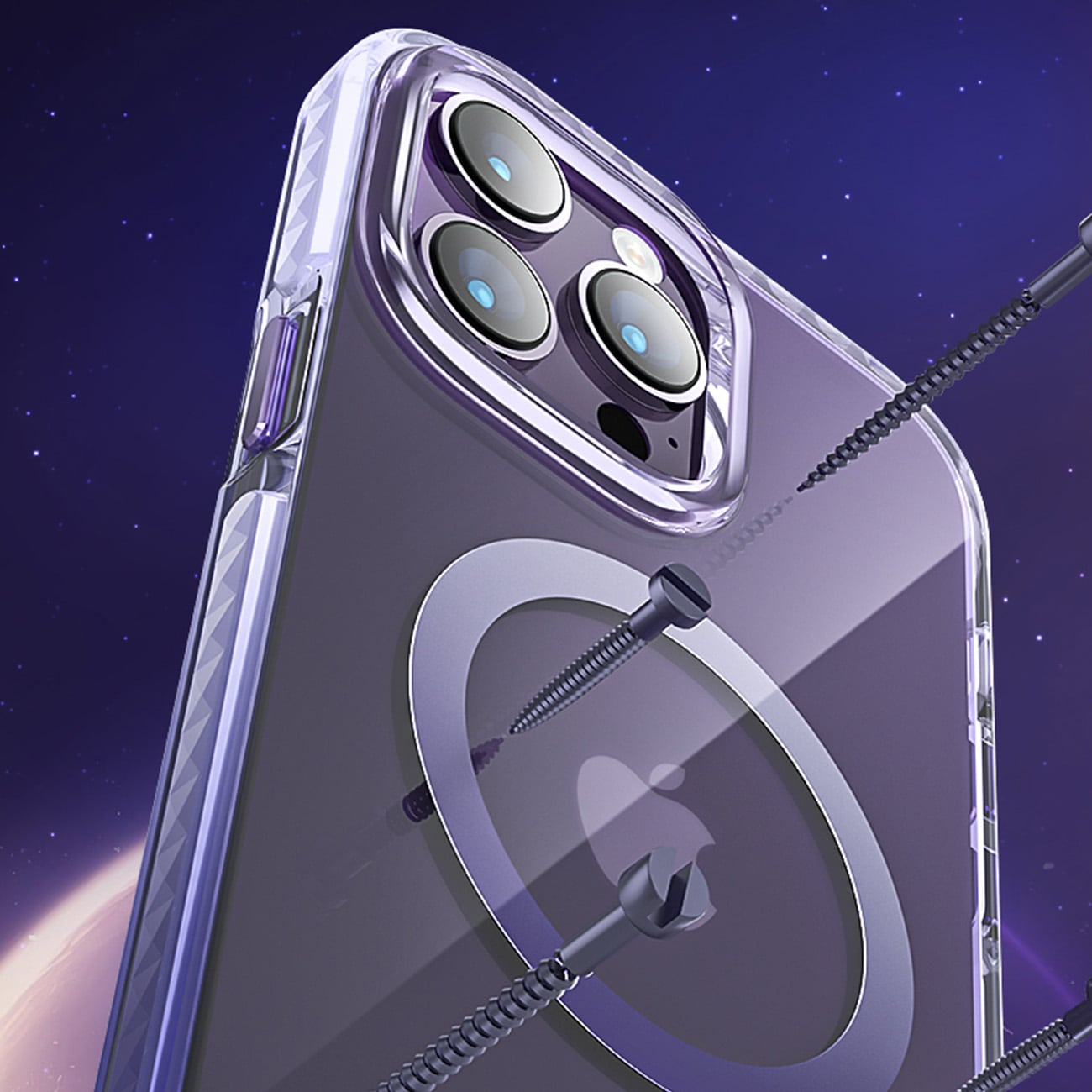 Kingxbar PQY Ice Crystal Series magnetiskt fodral för iPhone 14 Plus MagSafe silver