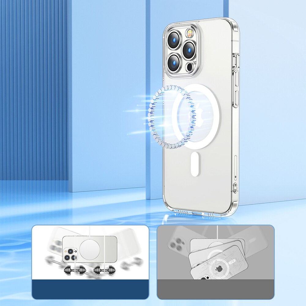 Joyroom 14D Magnetiskt fodral för iPhone 14 Plus, Kompatibelt med MagSafe, Transparent (JR-14D7)