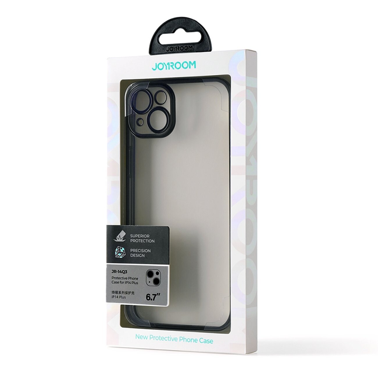 Joyroom 14Q Fodral för iPhone 14 Plus fodral med metallram svart (JR-14Q3-svart)