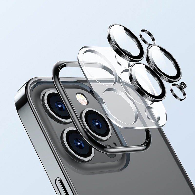 Joyroom 14Q Fodral för iPhone 14 Plus fodral med metallram svart (JR-14Q3-svart)