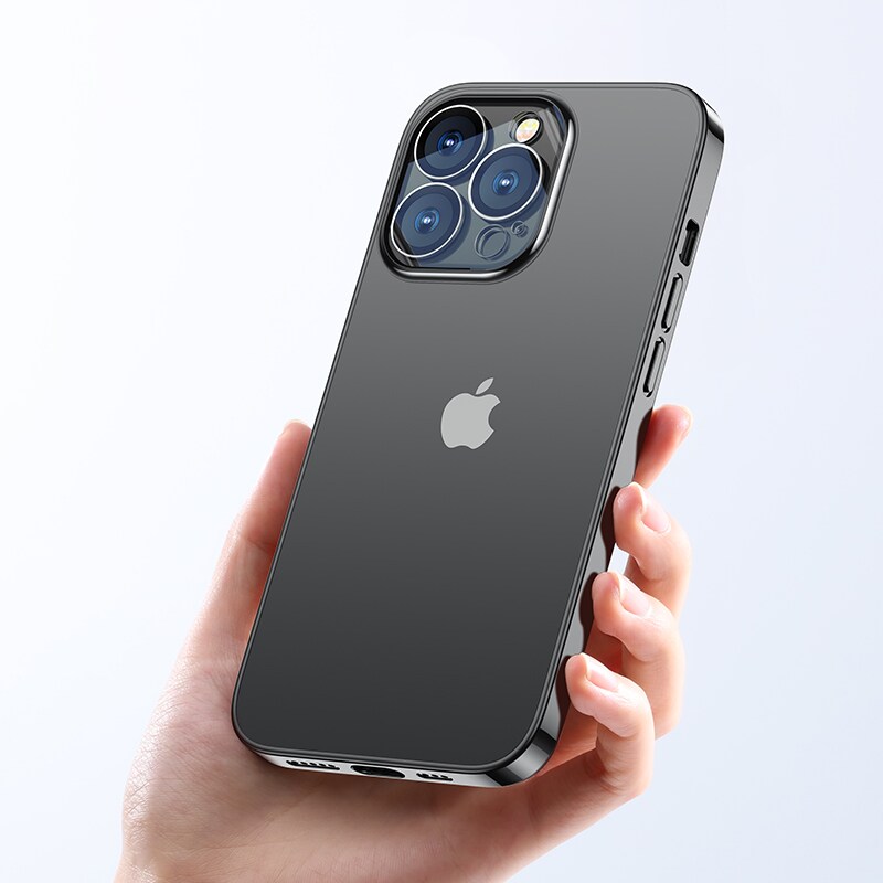Joyroom 14Q Fodral för iPhone 14 Plus fodral med metallram svart (JR-14Q3-svart)