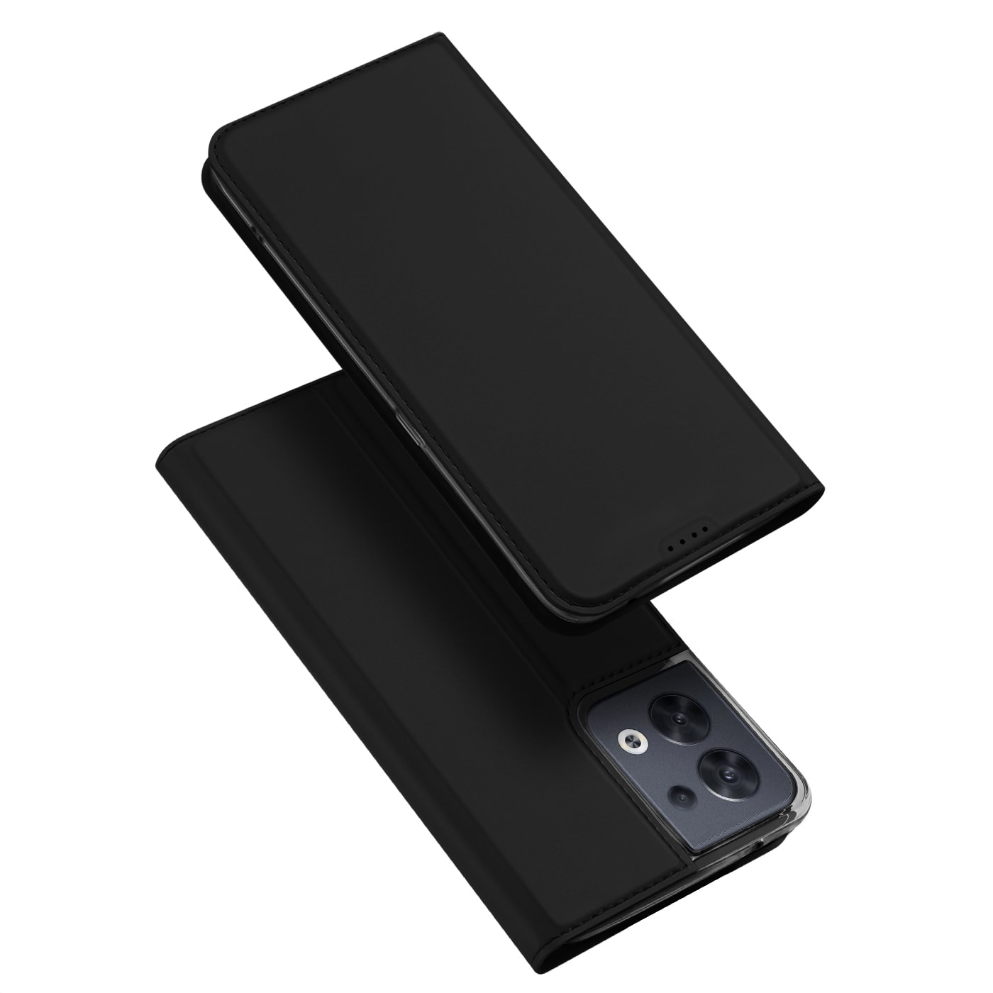 Dux Ducis Skin Pro-fodral för Oppo Reno 8 flip cover kort plånbok stativ svart