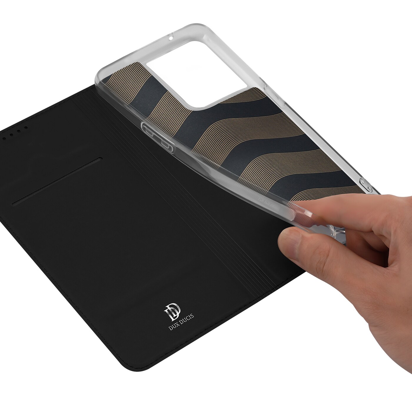 Dux Ducis Skin Pro-etui til Oppo Reno 8 flip cover card wallet stander sort