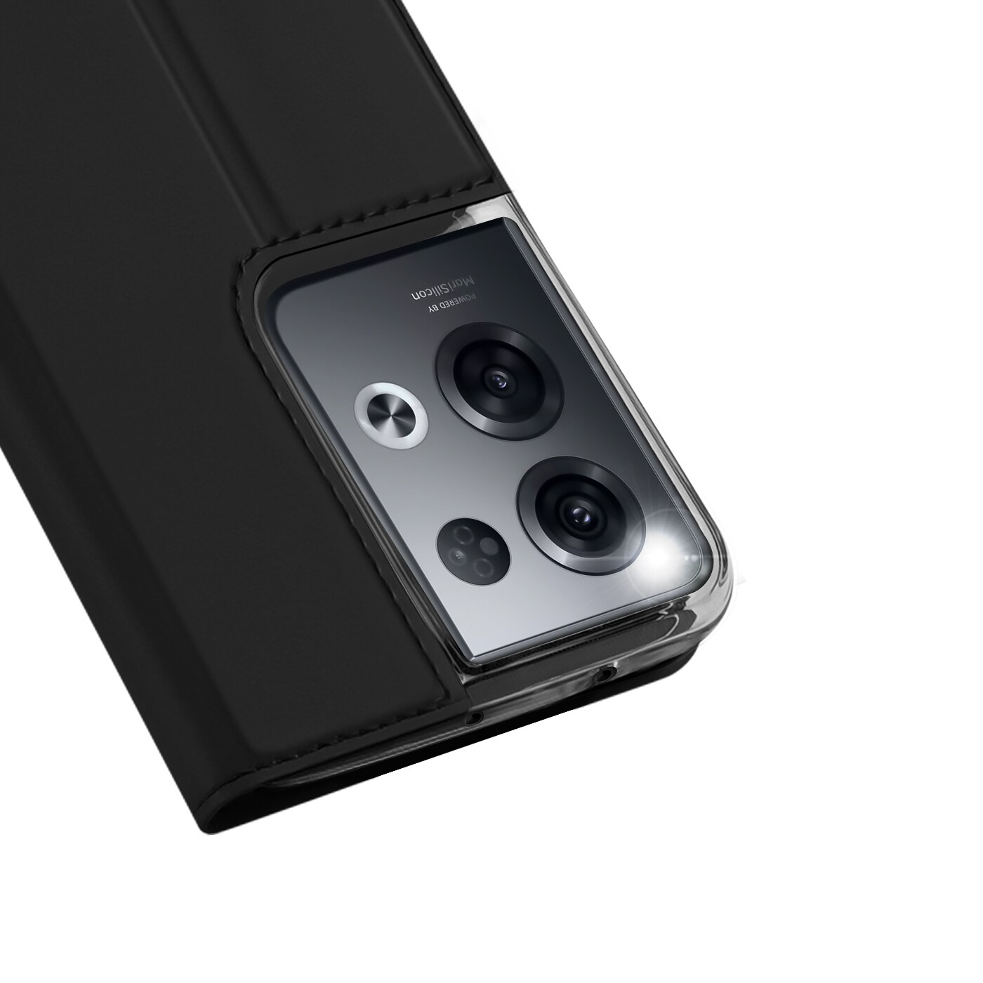 Dux Ducis Skin Pro-etui til Oppo Reno 8 Pro flip cover card wallet stander sort