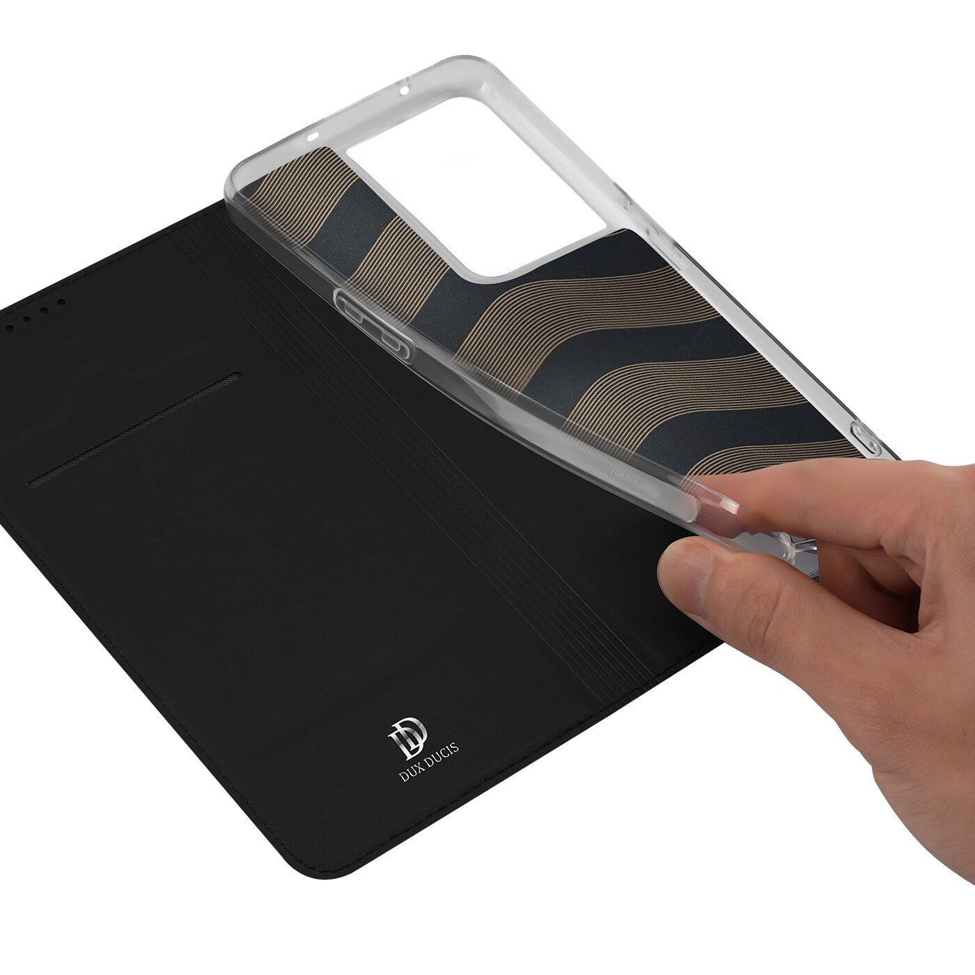 Dux Ducis Skin Pro-etui til Oppo Reno 8 Pro flip cover card wallet stander sort