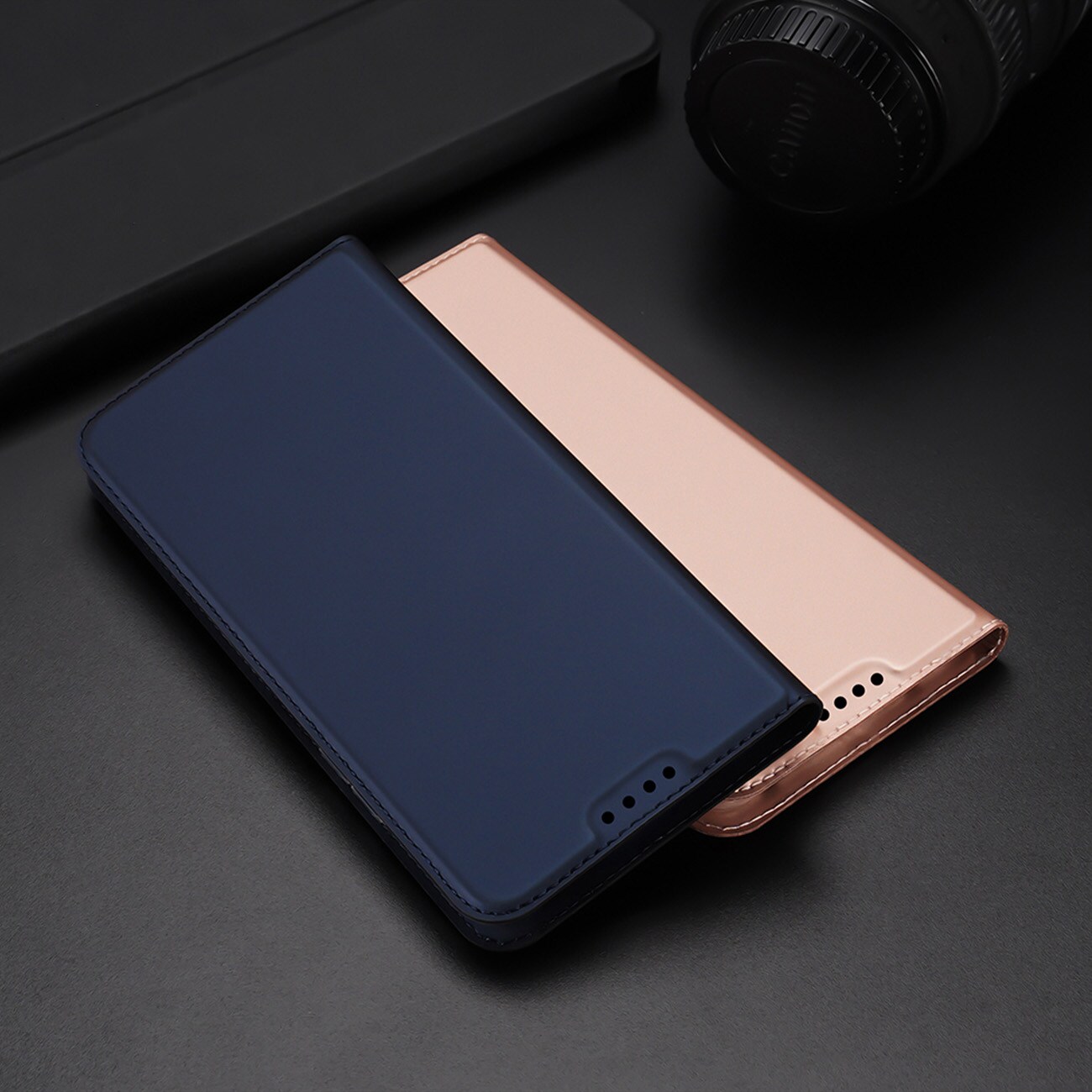 Dux Ducis Skin Pro-etui til Oppo Reno 8 Pro flip cover card wallet stand blå