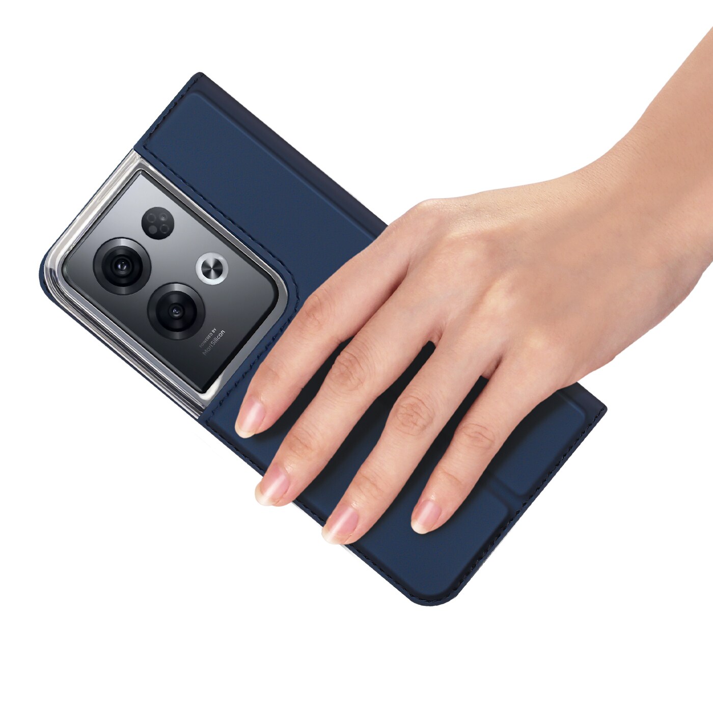 Dux Ducis Skin Pro-etui til Oppo Reno 8 Pro flip cover card wallet stand blå