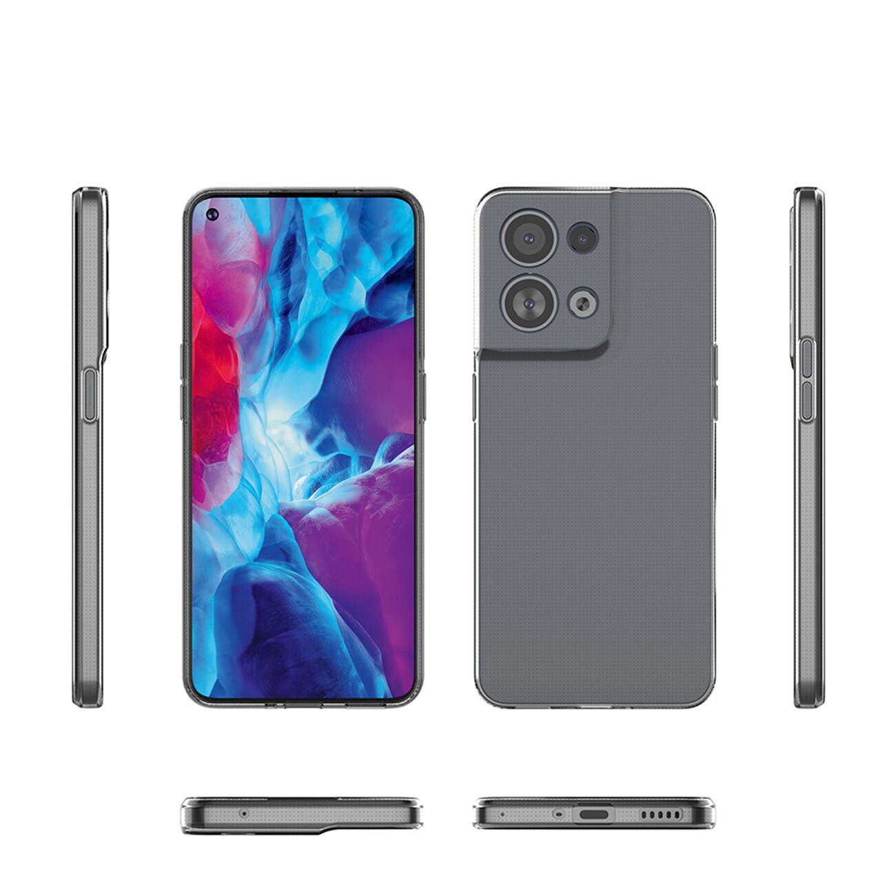 Ultraklart 0,5 mm etui til Oppo Reno 8 Pro tyndt cover gennemsigtigt