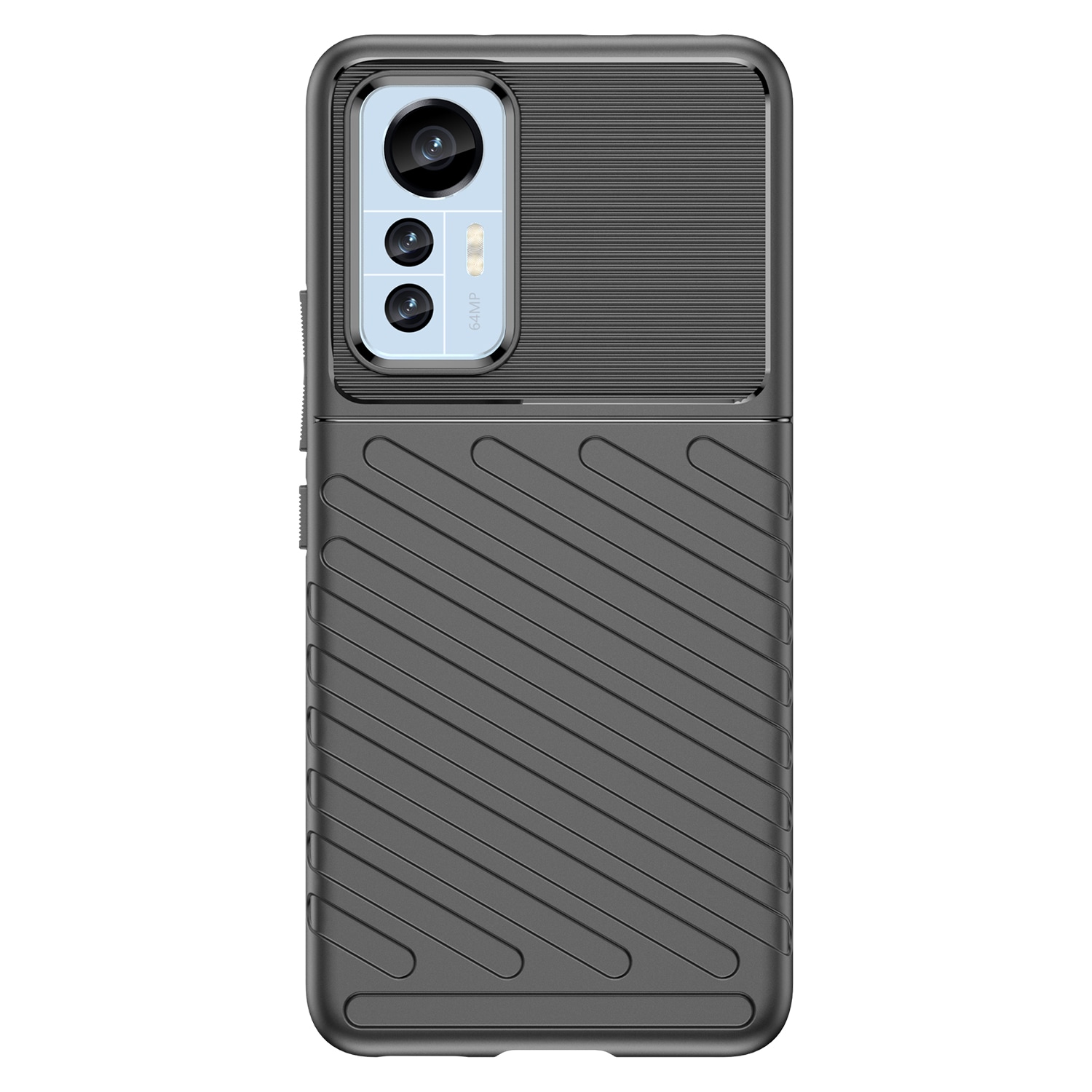 Thunder Case-etui til Xiaomi 12 Lite silikonepanseretui sort