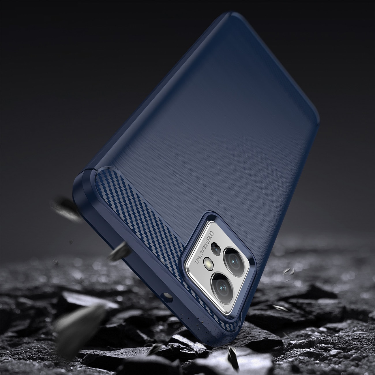 Carbon Case til Realme Narzo 50 5G fleksibelt silikone carbon cover sort