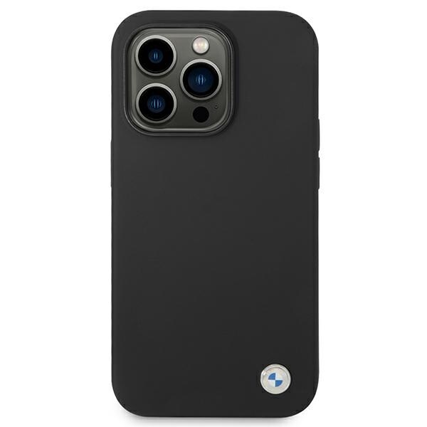 BMW Silikonfodral med metallogo för iPhone 14 Pro Max - Svart