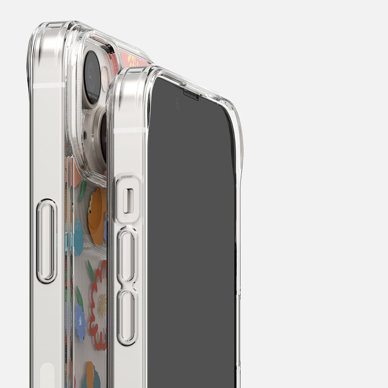 Ringke Fusion Design Pansarskydd med gelram för iPhone 14 Plus transparent (blommig) (FD637E31)