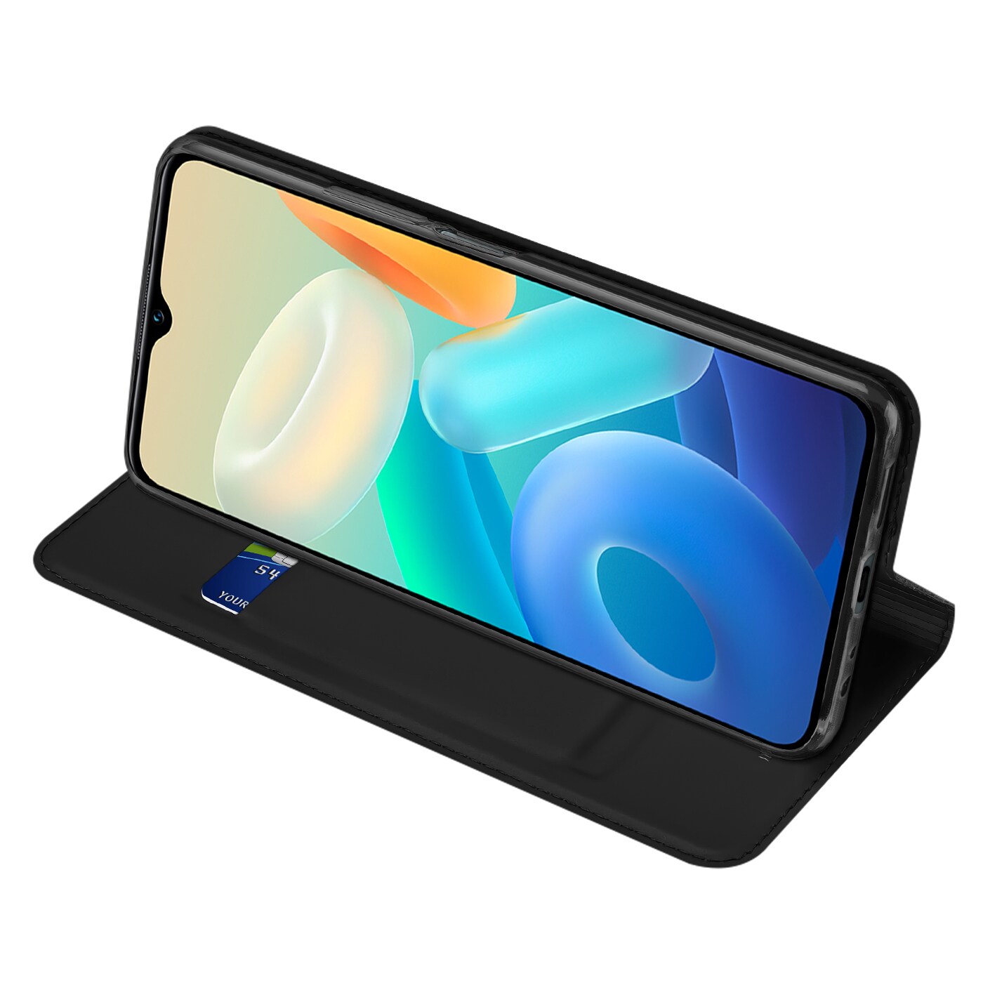 Dux Ducis Skin Pro-etui Vivo Y16 / Y02s tegnebogshylsteromslag med klap sort