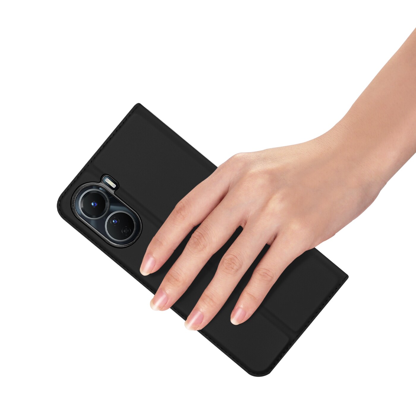 Dux Ducis Skin Pro-etui Vivo Y16 / Y02s tegnebogshylsteromslag med klap sort