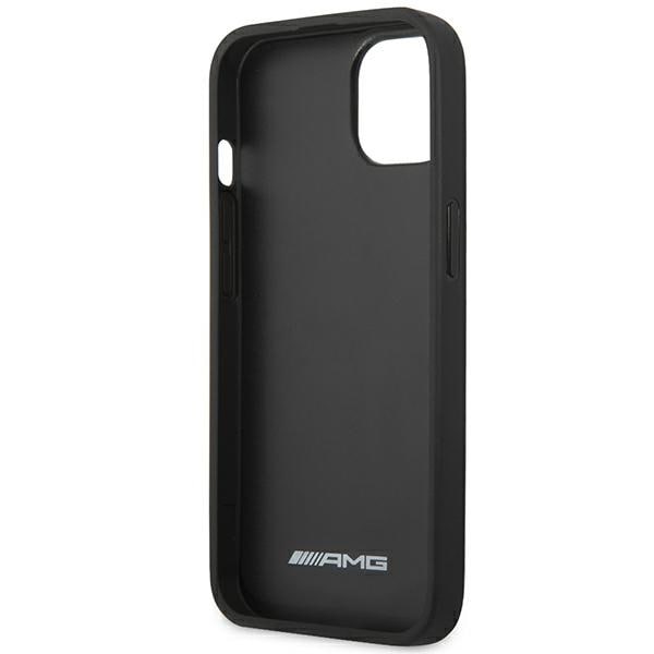 AMG AMHCP14MGSEBK iPhone 14 Plus 6,7 "svart / svart hårda fodral Läder Präglade linjer