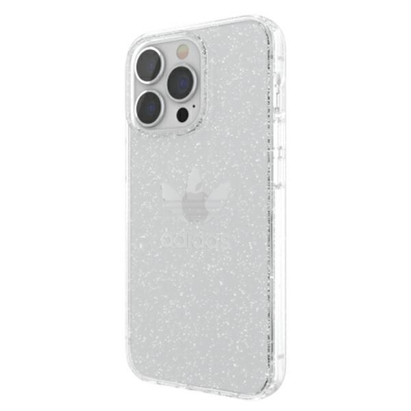 Adidas OR skyddande genomskinligt fodral med glitter för iPhone 13 Pro - Transparent silver