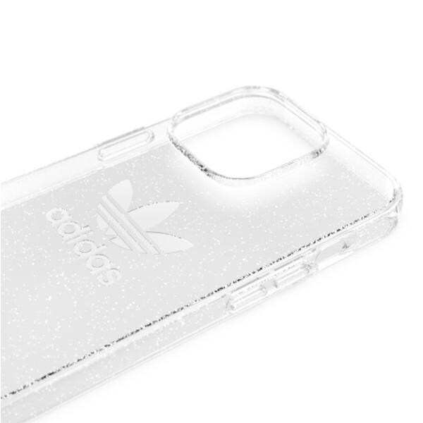 Adidas OR skyddande genomskinligt fodral med glitter för iPhone 13 Pro - Transparent silver