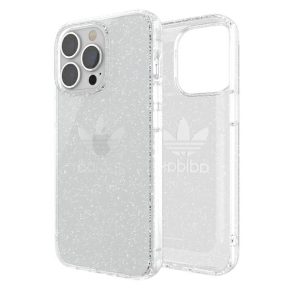Adidas OR skyddande genomskinligt fodral med glitter för iPhone 13 Pro - Transparent silver