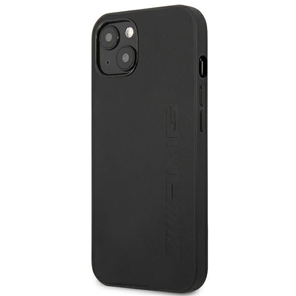 AMG AMHCP14SDOLBK iPhone 14 6.1 "sort / sort hardcase Læder Hot Stamped