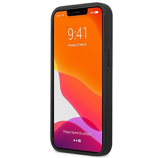 AMG AMHCP14SDOLBK iPhone 14 6.1 "sort / sort hardcase Læder Hot Stamped
