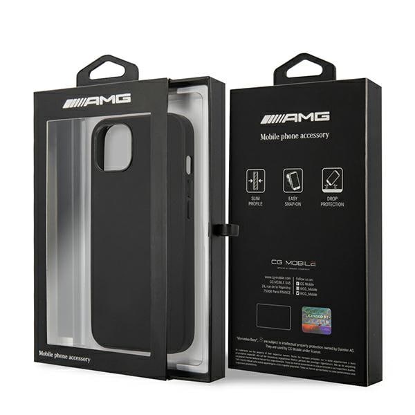 AMG AMHCP14SDOLBK iPhone 14 6.1 "sort / sort hardcase Læder Hot Stamped
