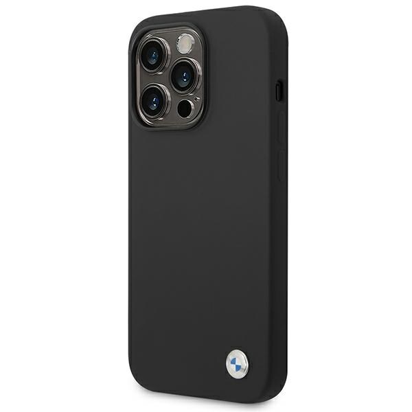 BMW Silikonfodral med metallogo för iPhone 14 Pro - Svart