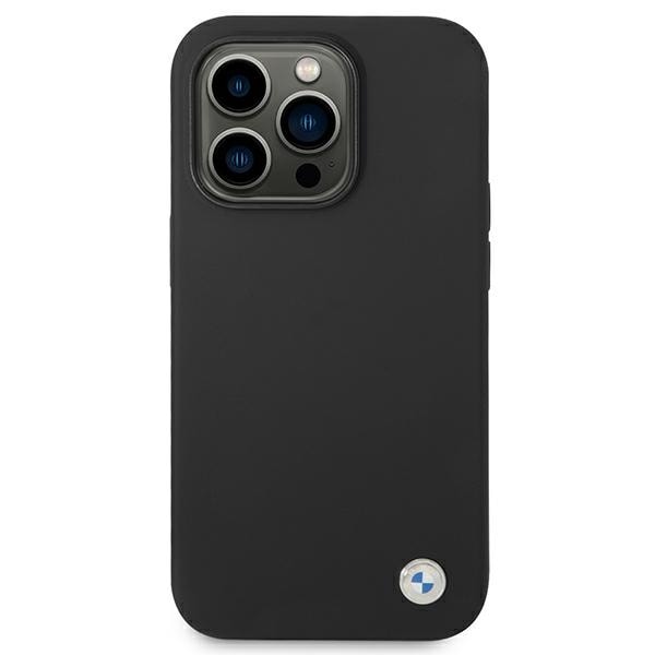 BMW Silikonfodral med metallogo för iPhone 14 Pro - Svart