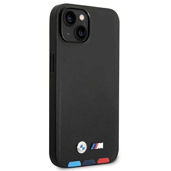 Fodral BMW BMHCP14M22PTDK iPhone 14 Plus 6,7 "svart / svart Läder Stämpel Tricolor