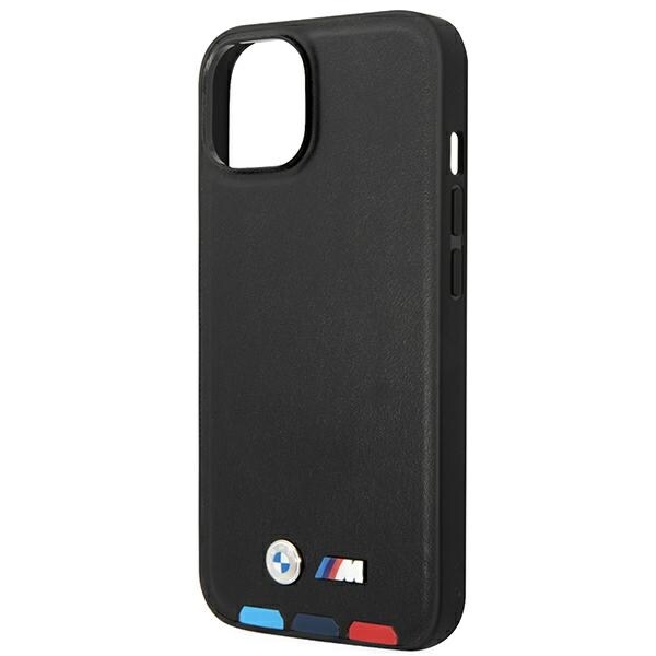 Fodral BMW BMHCP14M22PTDK iPhone 14 Plus 6,7 "svart / svart Läder Stämpel Tricolor