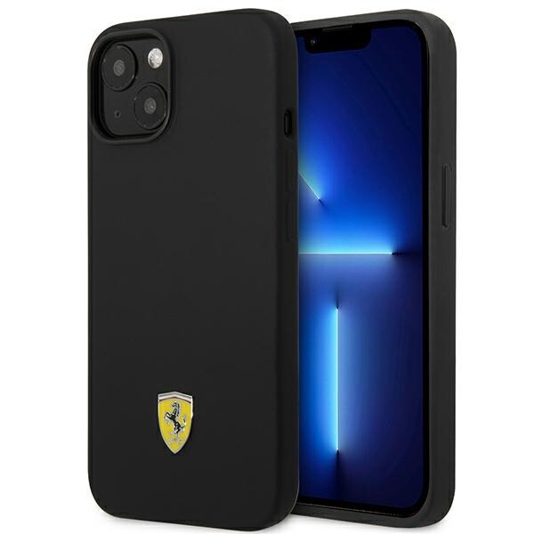 Ferrari FEHCP14SSIBBK iPhone 14 6,1" svart/svart hårda fodral Silikon Metall Logo