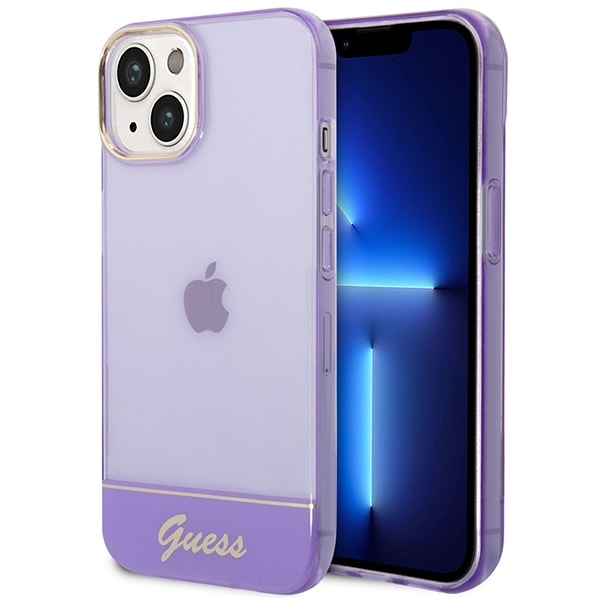Guess Genomskinlig iPhone 14 6,1" Fodral - Lila