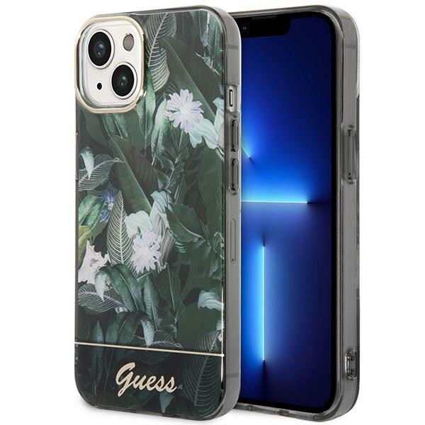 Guess Jungle Collection iPhone 14-fodral - grön