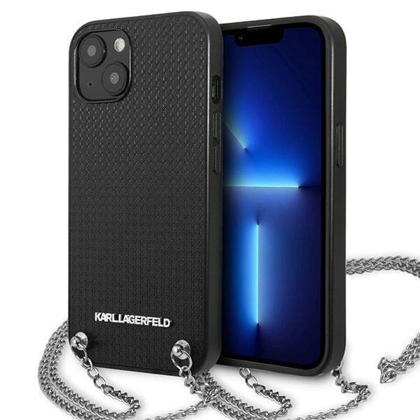 Karl Lagerfeld KLHCP13SPMK iPhone 13 mini 5,4" hardcase svart Läder texturerat med kedja